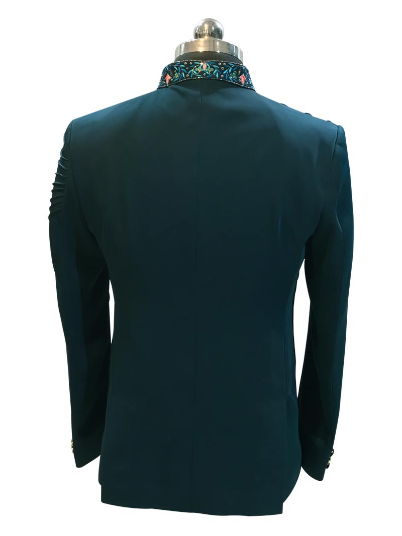 Peacock Green Embroidered Jodhpuri Suit Mubarkaan Store