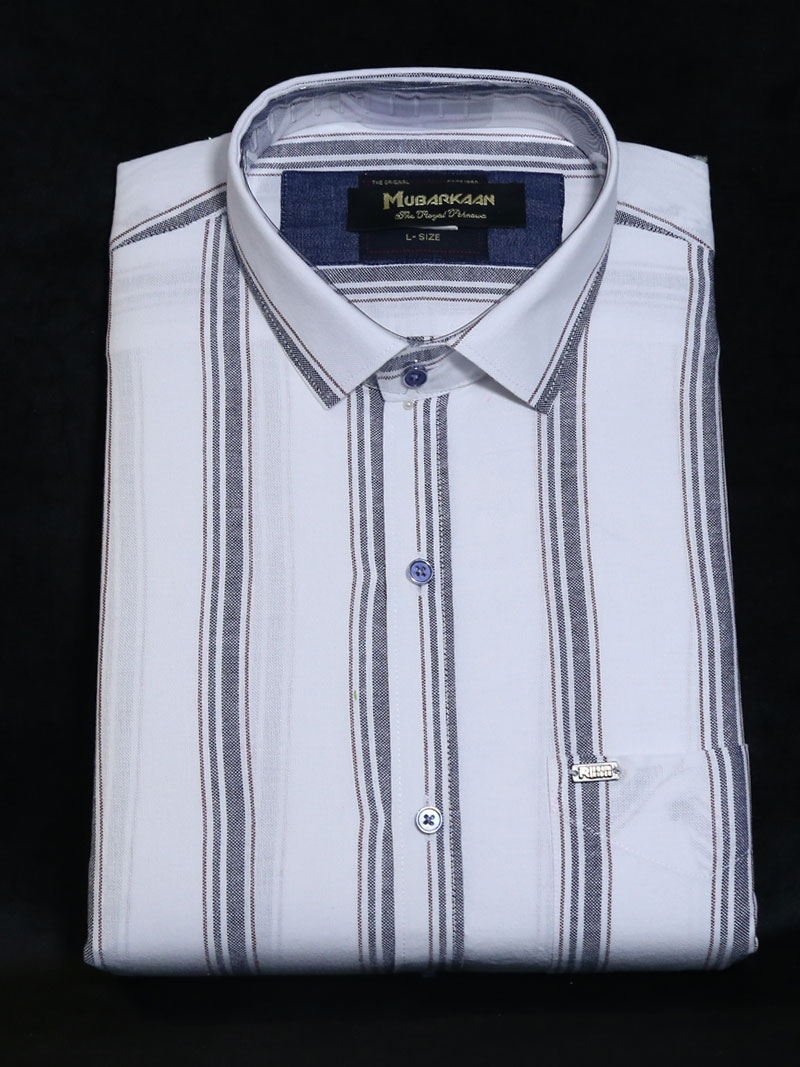 White Grey Stripes Shirt