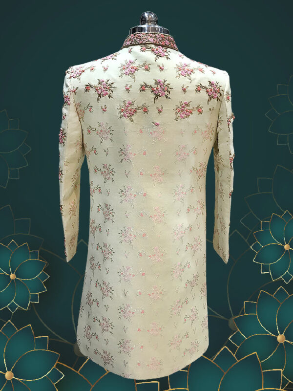 Hand Emblished Cream Sherwani
