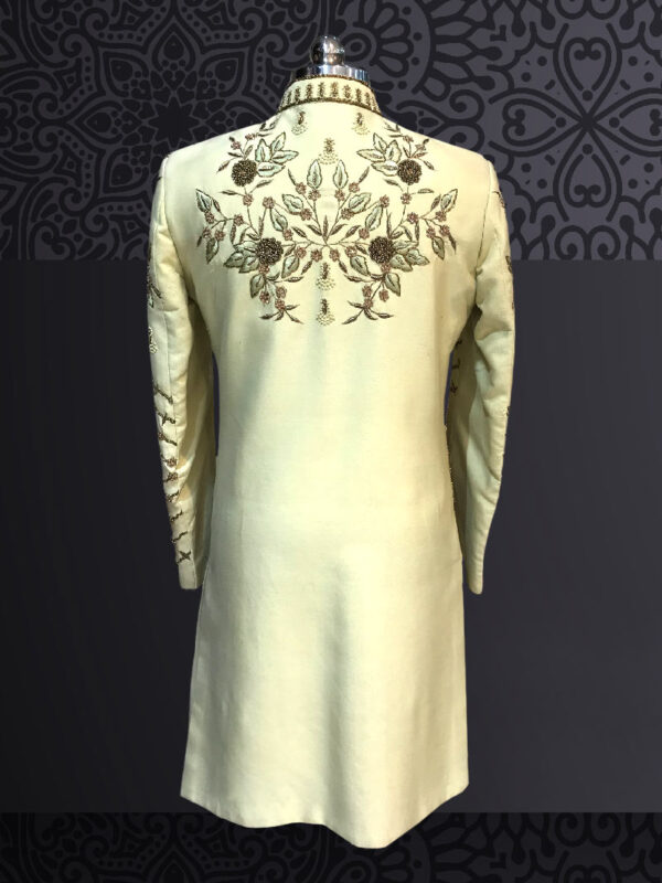 Pista Green Embroidered Sherwani