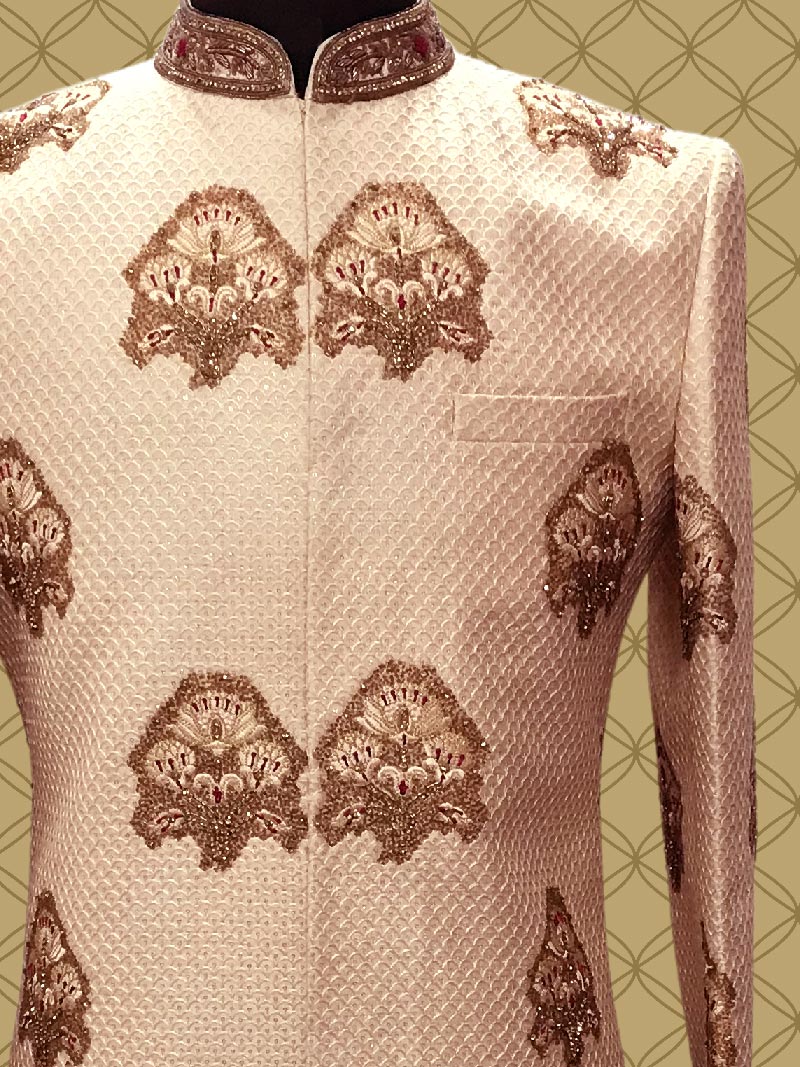 MBR-SHWN-009-2 Jacquard Embroidered Sherwani