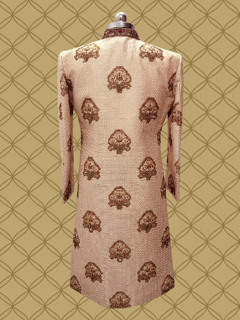 MBR-SHWN-009-4 Jacquard Embroidered Sherwani
