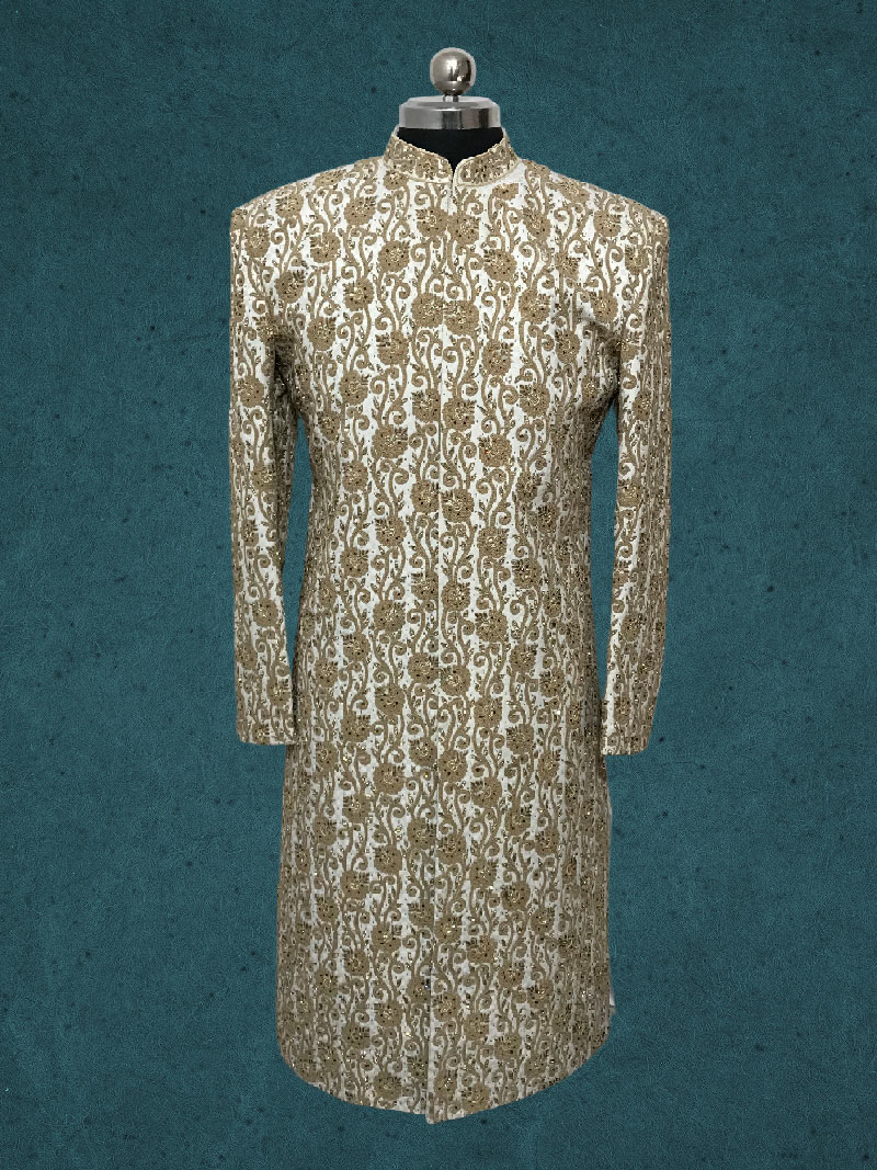 Woven Satin Silk Sherwani