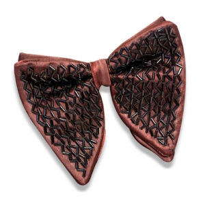 Rust Satin Cutdana Work Bow