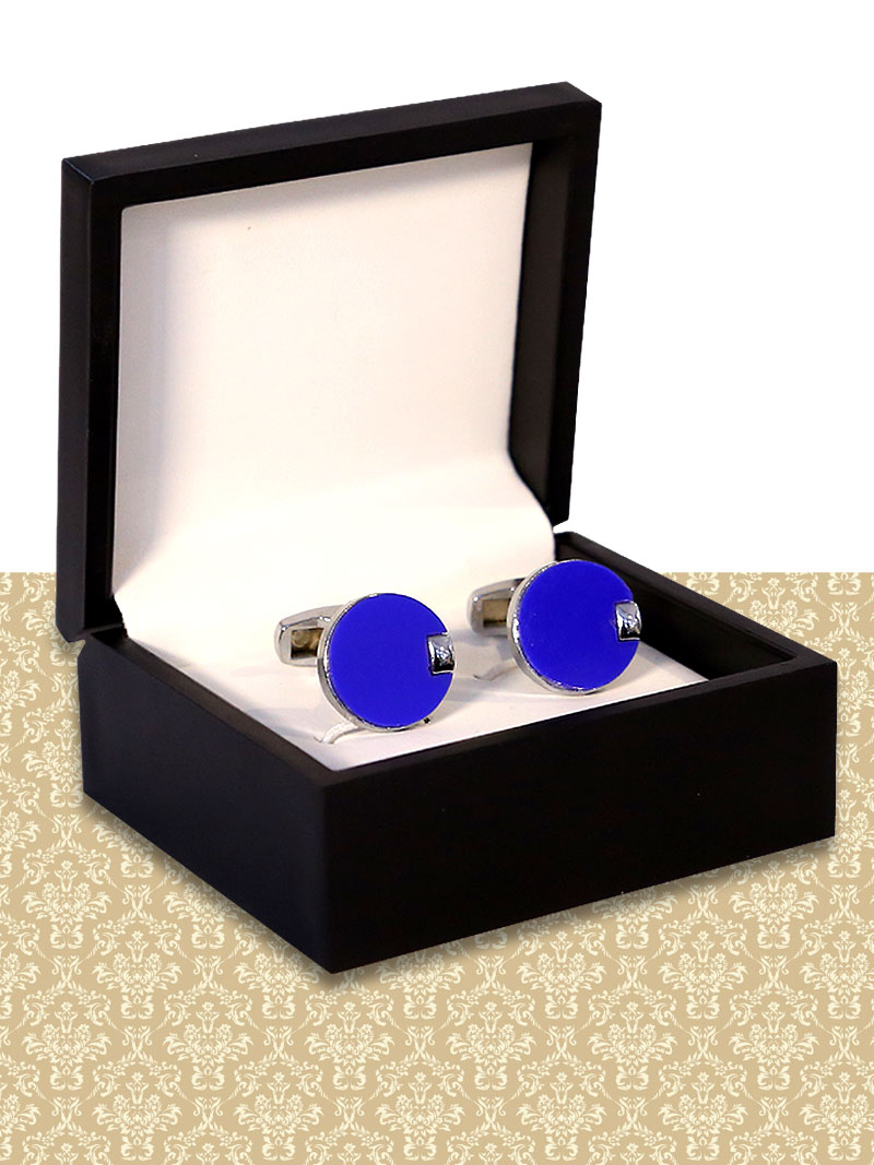 MBRK-CFL-021 Round Sapphire Cufflinks