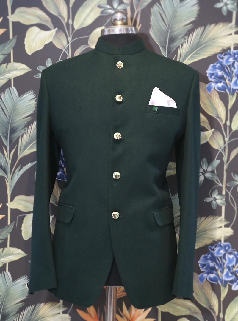 Bottle Green Indo Western Set