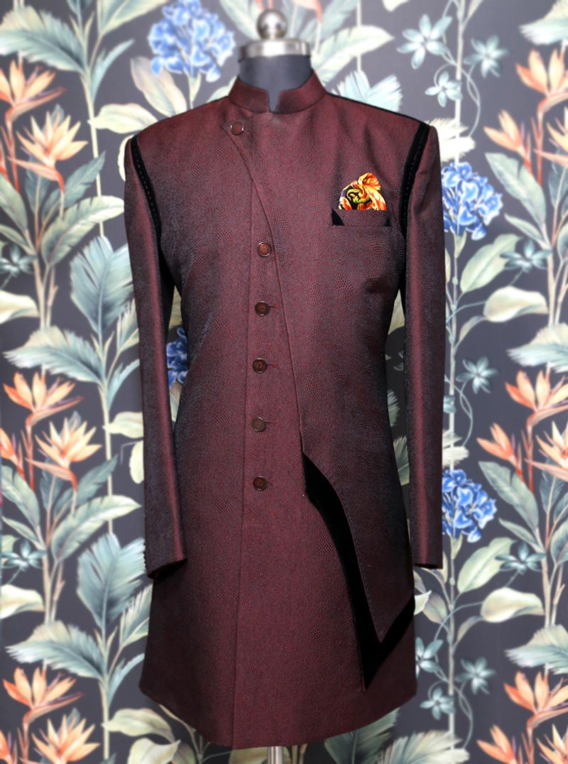 Suave Maroon Indo Western Set