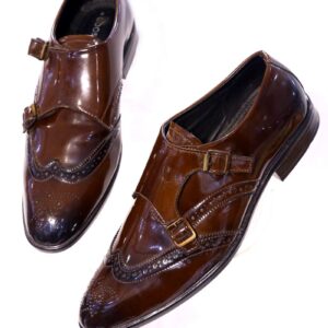 Artificial Leather Brown Formal Shoes