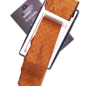 Orange Printed Tie and Pocket Square