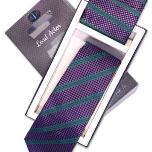 Purple Check Tie and Pocket Square