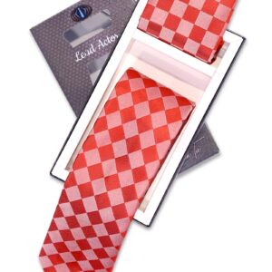 Red Checked Tie and Pocket Square