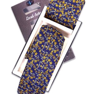 Blue Floral Tie and Pocket Square