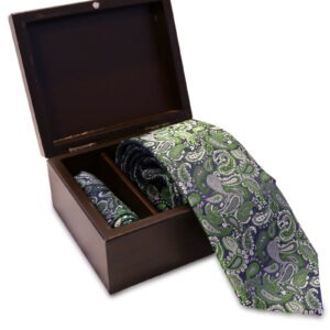 Boxed Combo Printed Tie With Pocket Square