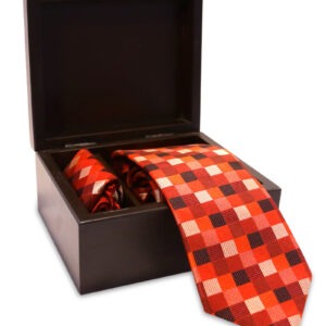 Square Pattern Tie and Pocket Square Set