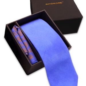 Violet Tie and Printed Pocket Square Gift Set