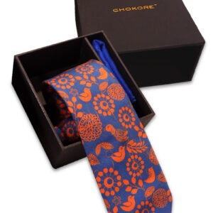 Nature Pattern Tie and Pocket Square Gift Set