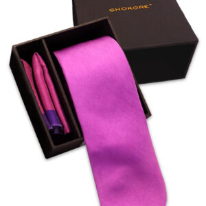 Fuscia Tie and Pocket Square Gift Set