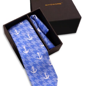 Violet Printed Tie and Pocket Square Gift Set