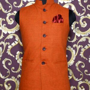 Rust Plain Waistcoat