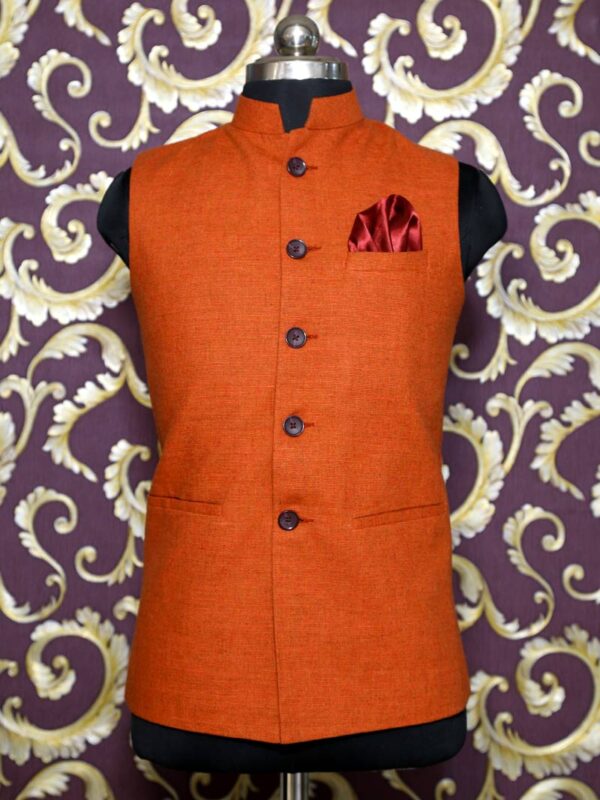 Rust Plain Waistcoat