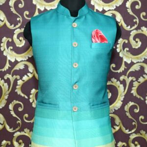 Turquoise Blue Men Waistcoat