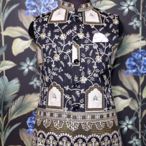 Black Embroidered Designer Waistcoat