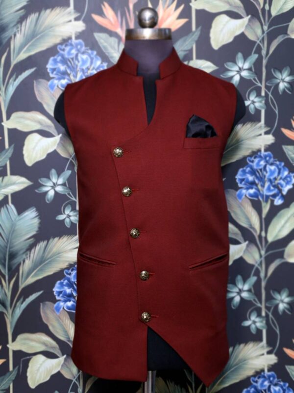 Maroon Designer Waistcoat