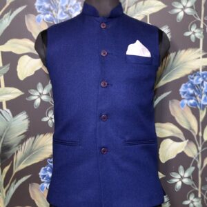 Royal Blue Tweed Waistcoat