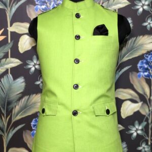 Pastel Green Plain Waistcoat