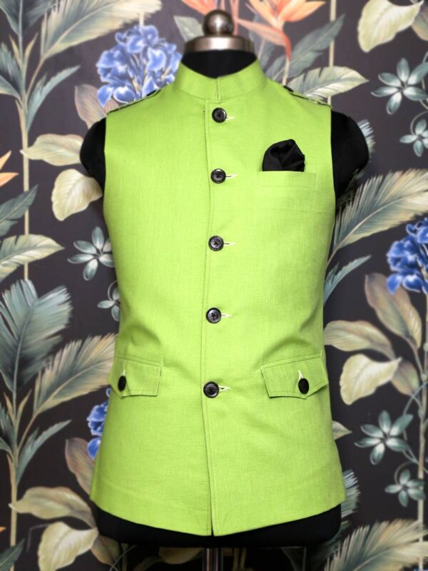 Pastel Green Plain Waistcoat