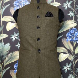 Cream Plain Men Waistcoat