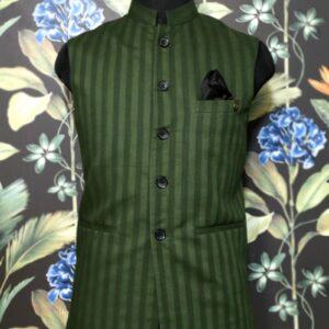 Green Stripes Waistcoat