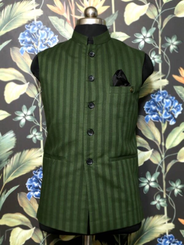 Green Stripes Waistcoat
