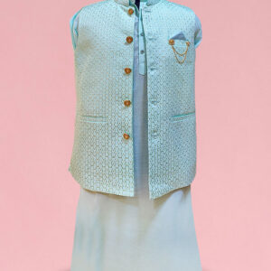 Light Blue Kurta Pajama with Waist Coat