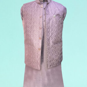 Light Blue Kurta Pajama with Waist Coat